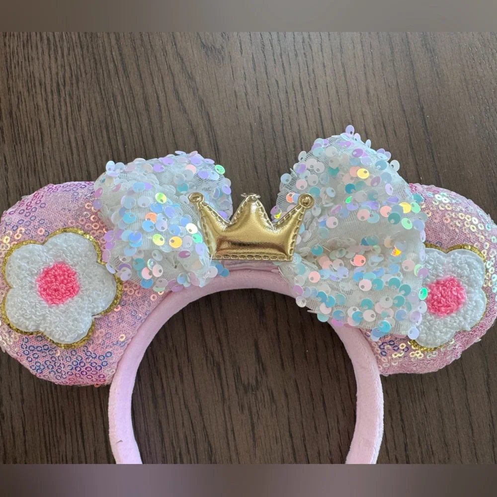 BRAND NEW Pink and Gold Sequin Kids Mickey Mouse Headband
